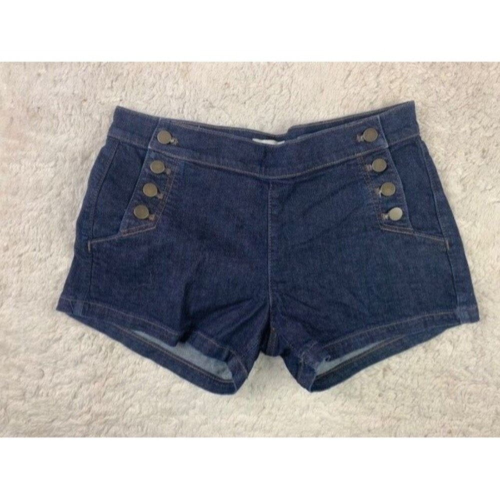 Loft Size 4 Wmens Shortie Shorts Stretch Dark Wash Mid Rise Stretch